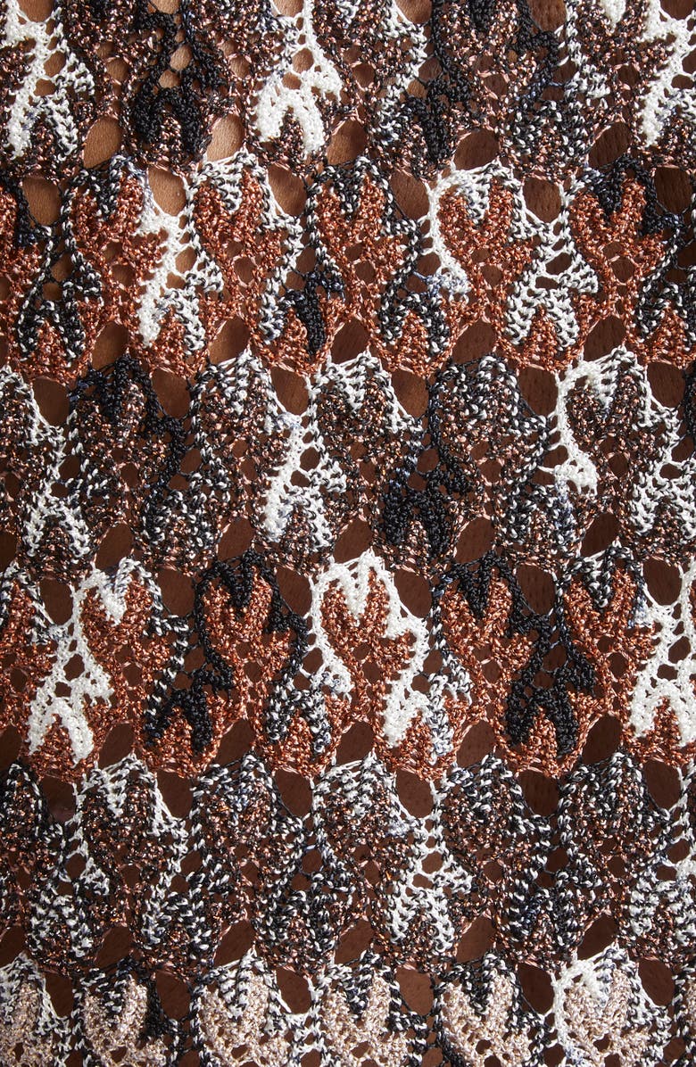 Missoni Knit Metallic Lace Polo, Alternate, color, Light Brown Tones And Orange