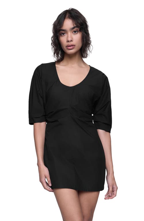 Rebecca Minkoff Stella Center Ruched Cotton Minidress In True Black