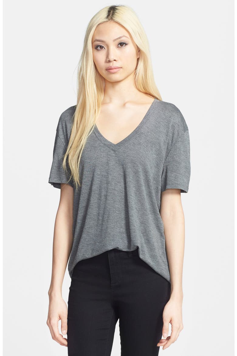Slouchy V-Neck Tee, Main, color, CLOUDY