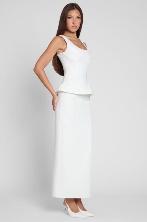 Leau Classic Column Maxi Skirt In White