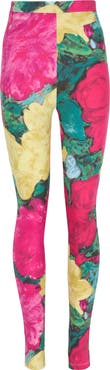 Balmain Jersey leggings with roses print