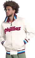STARTER Men's Starter White Philadelphia Phillies The Captain Cooperstown Logo Full-Zip Varsity Jacket