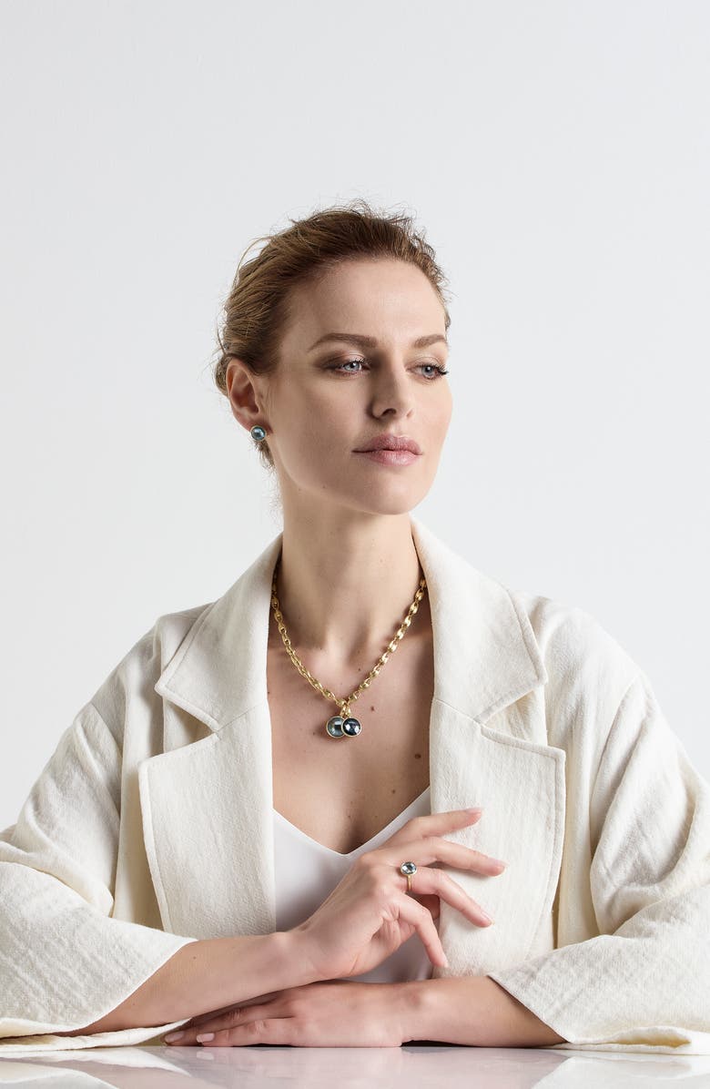 Marco Bicego Jaipur 18K Gold Small London Blue Topaz Pendant, Alternate, color, Gold/ Blue