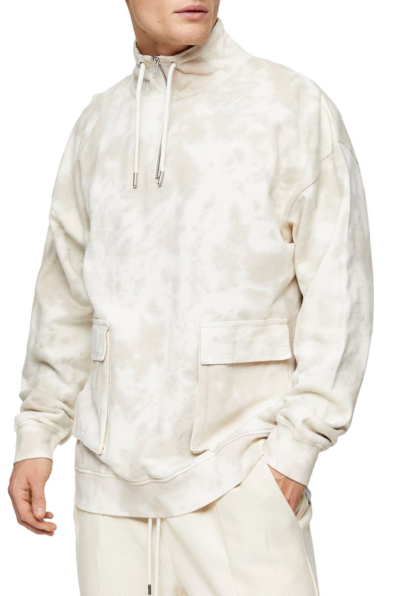 Western Utility Marbled Quarter Zip Pullover, Main, color, STONE