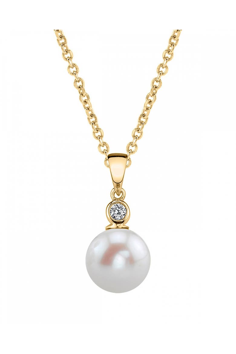 Freshwater Pearl & Diamond Michelle Pendant, Main, color, Yellow Gold