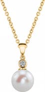 The Pearl Source Freshwater Pearl & Diamond Michelle Pendant