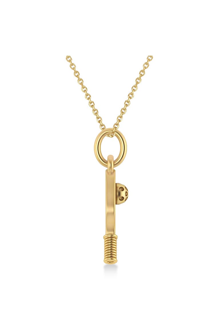 Womens Pickleball Paddle Pendant Necklace 14K, Alternate, color, Yellow Gold
