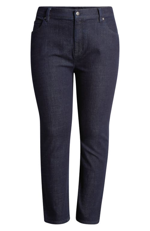 Eileen Fisher High Waist Slim Straight Jeans In Deep Indigo