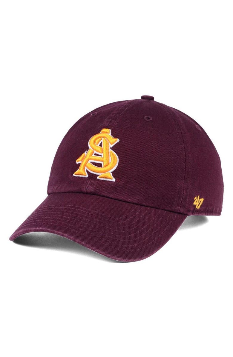 '47 Men's '47 Maroon Arizona State Sun Devils Clean Up Adjustable Hat, Main, color,