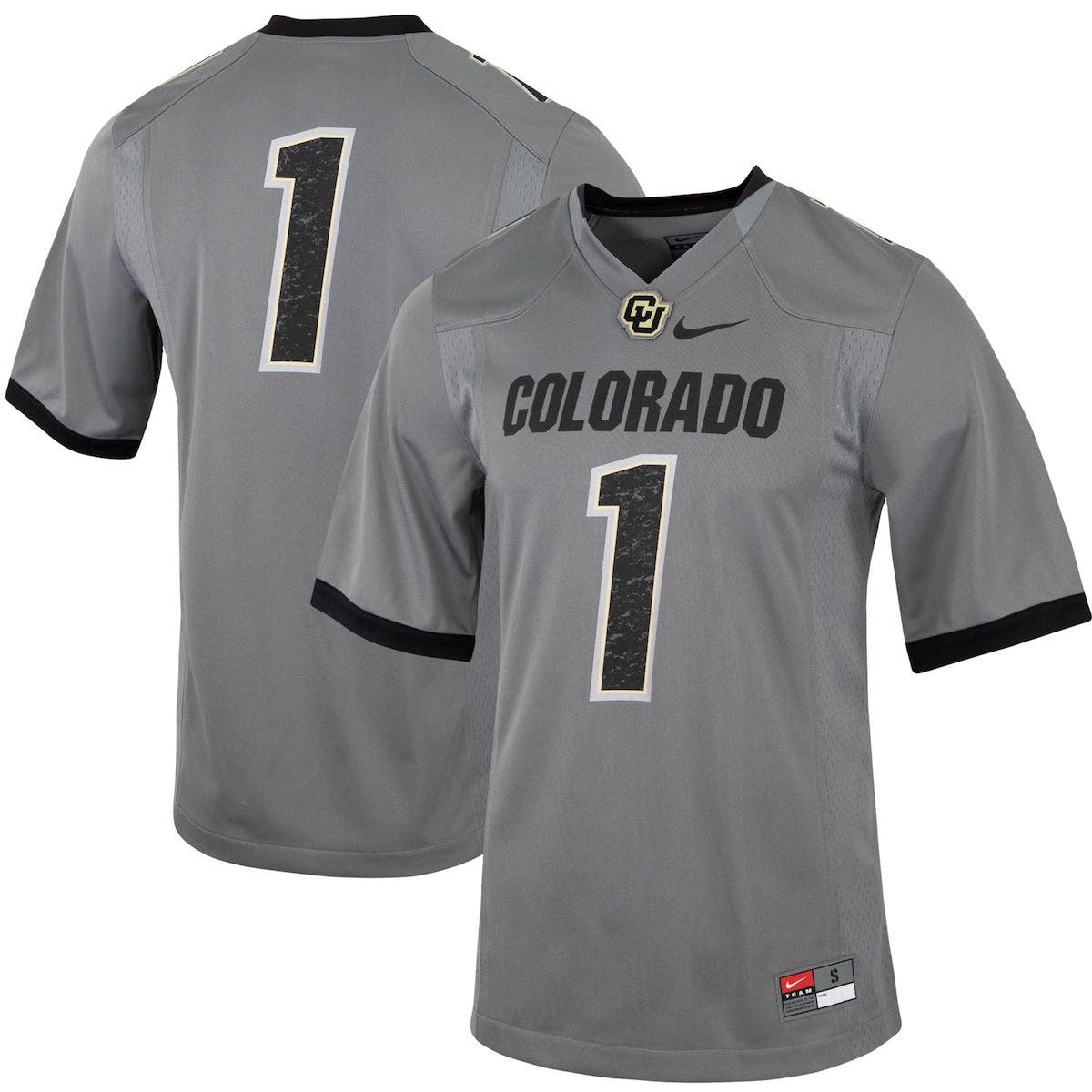Nike Men's Nike #1 Charcoal Colorado Buffaloes Untouchable Football ...