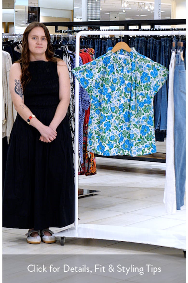 Bivore Patma Floral Mock Neck Button-Up Top video