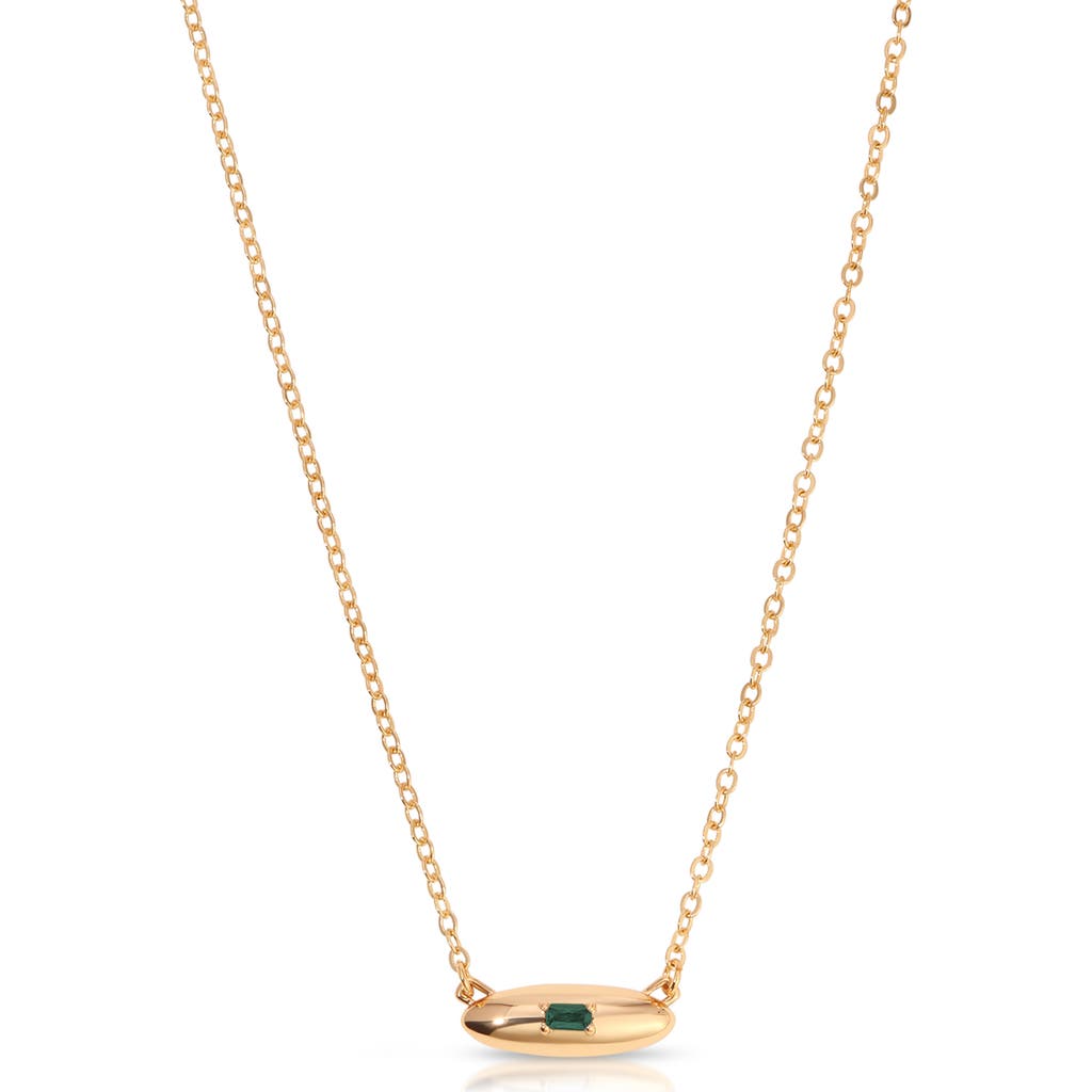 Ettika Baguette Cubic Zirconia Dome Pendant Necklace In Green
