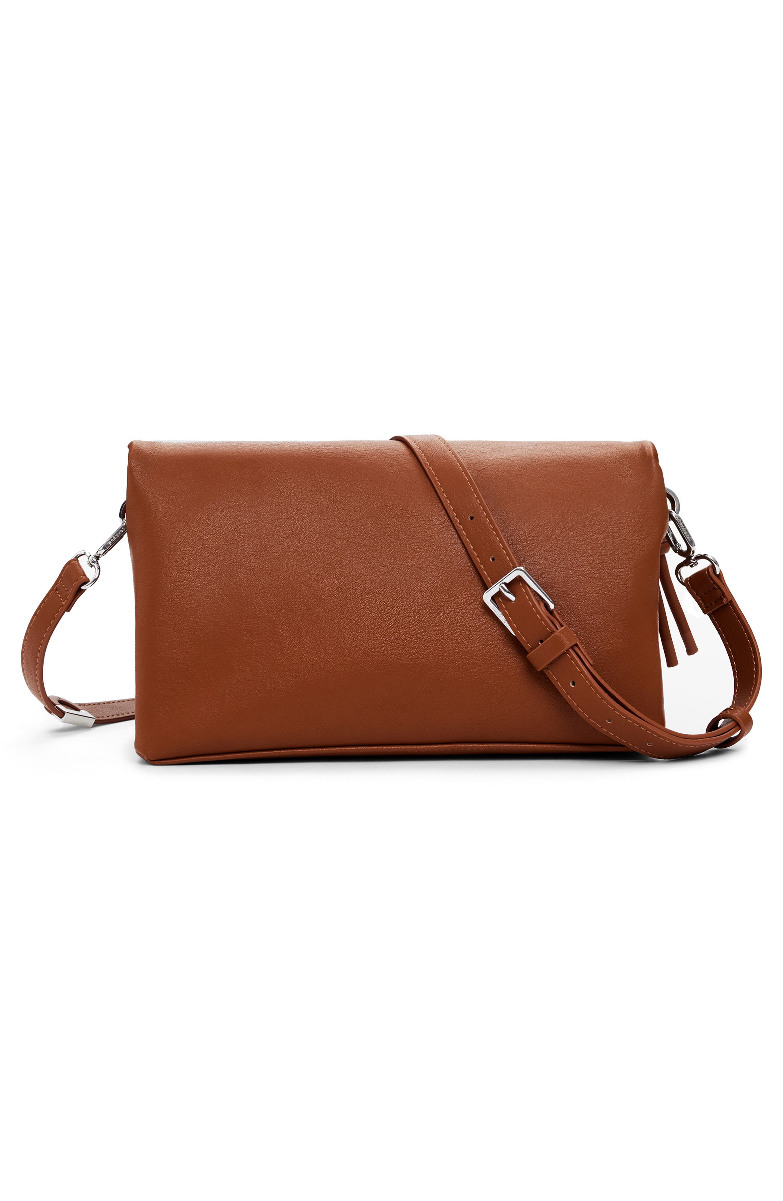 Desigual Faux Leather Shoulder Bag, Alternate, color, Camel