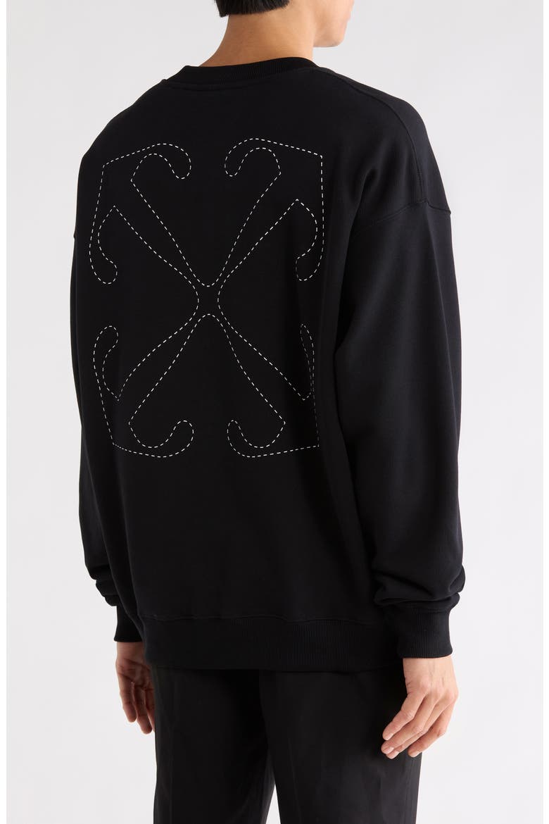 Dotted Arrow Crewneck Sweatshirt, Alternate, color, BLACK-WHITE
