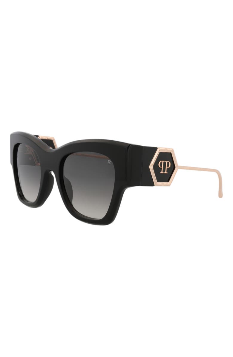 PHILIPP PLEIN 53mm Square Sunglasses, Alternate, color, Black Black Smoke