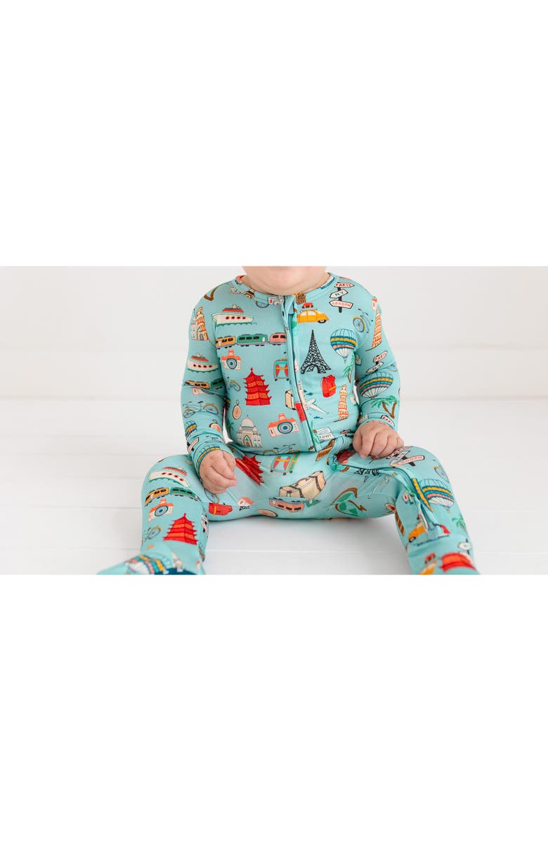 Posh Peanut Around the World Fitted Footie Pajamas, Alternate, color, 