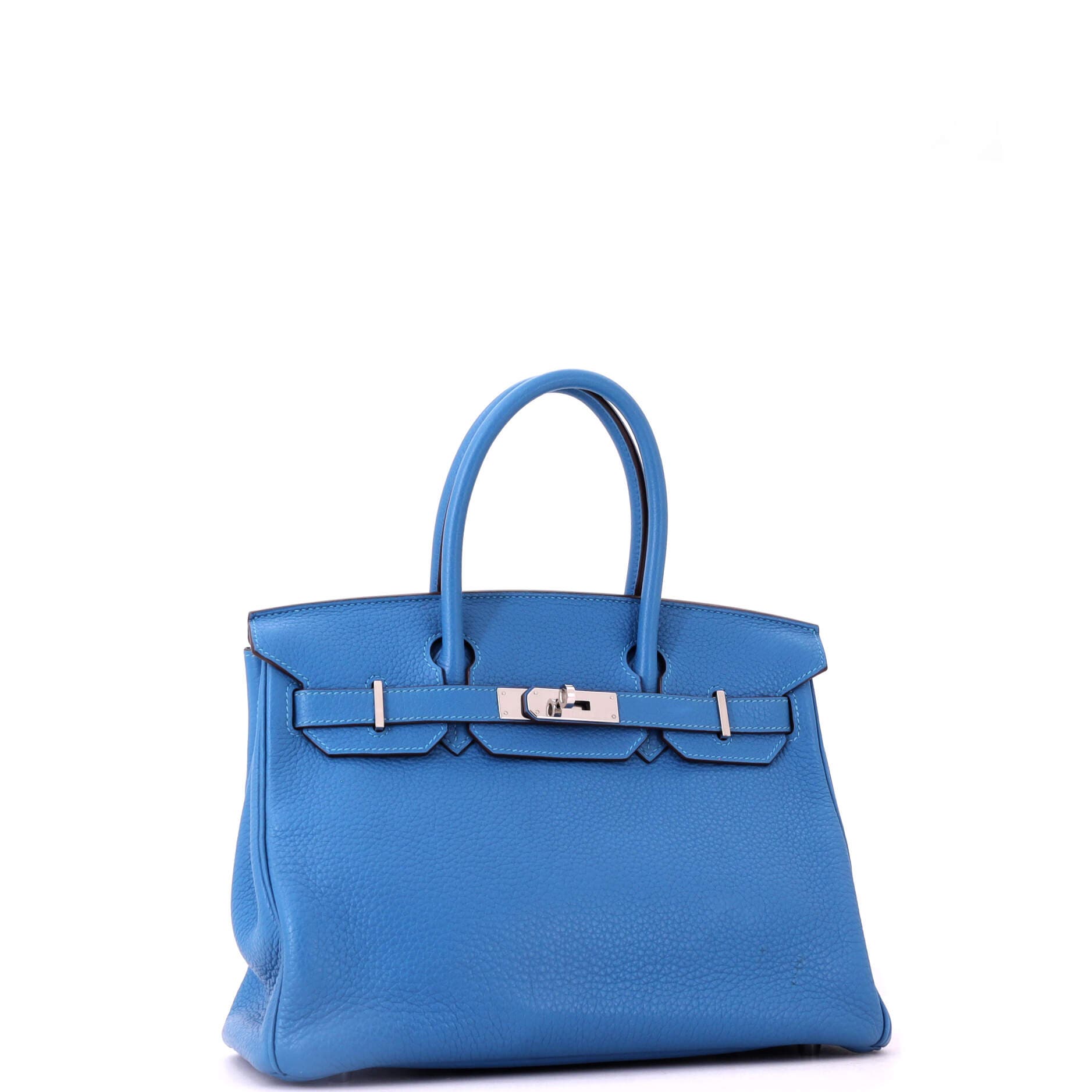 Birkin Handbag Blue Clemence with Palladium Hardware 30, Alternate, color, Blue