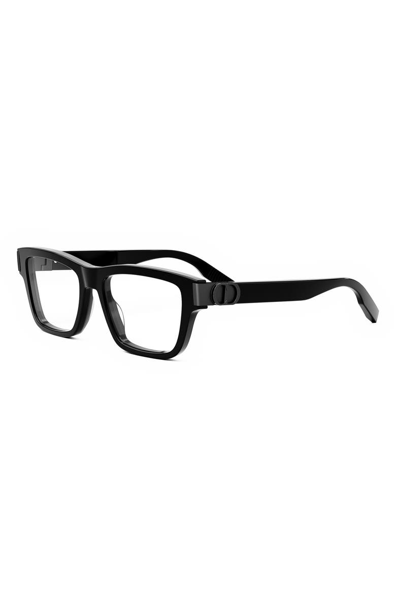 DIOR 'CD IconO S1I 55mm Rectangular Eyeglasses, Alternate, color, Shiny Black
