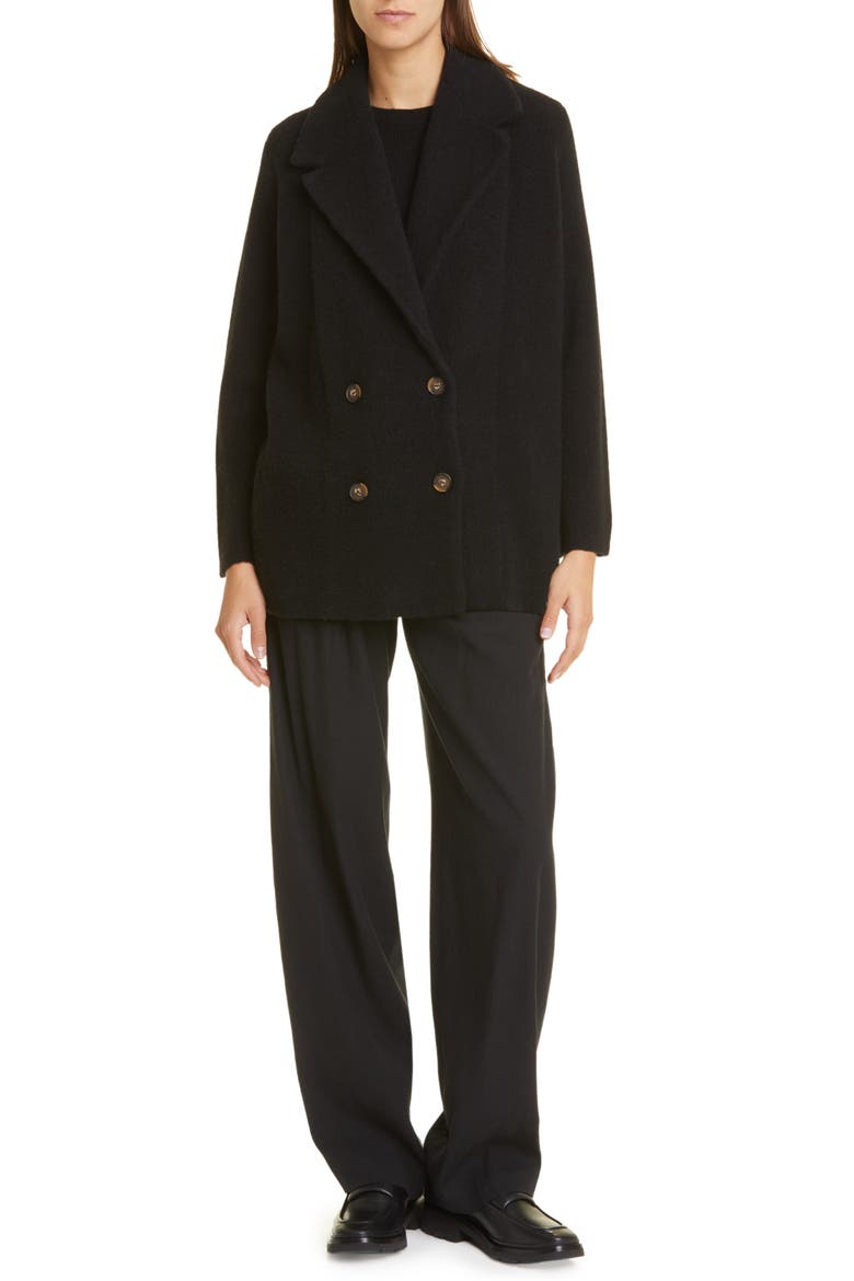 Wool & Alpaca Blend Jacket, Alternate, color, BLACK