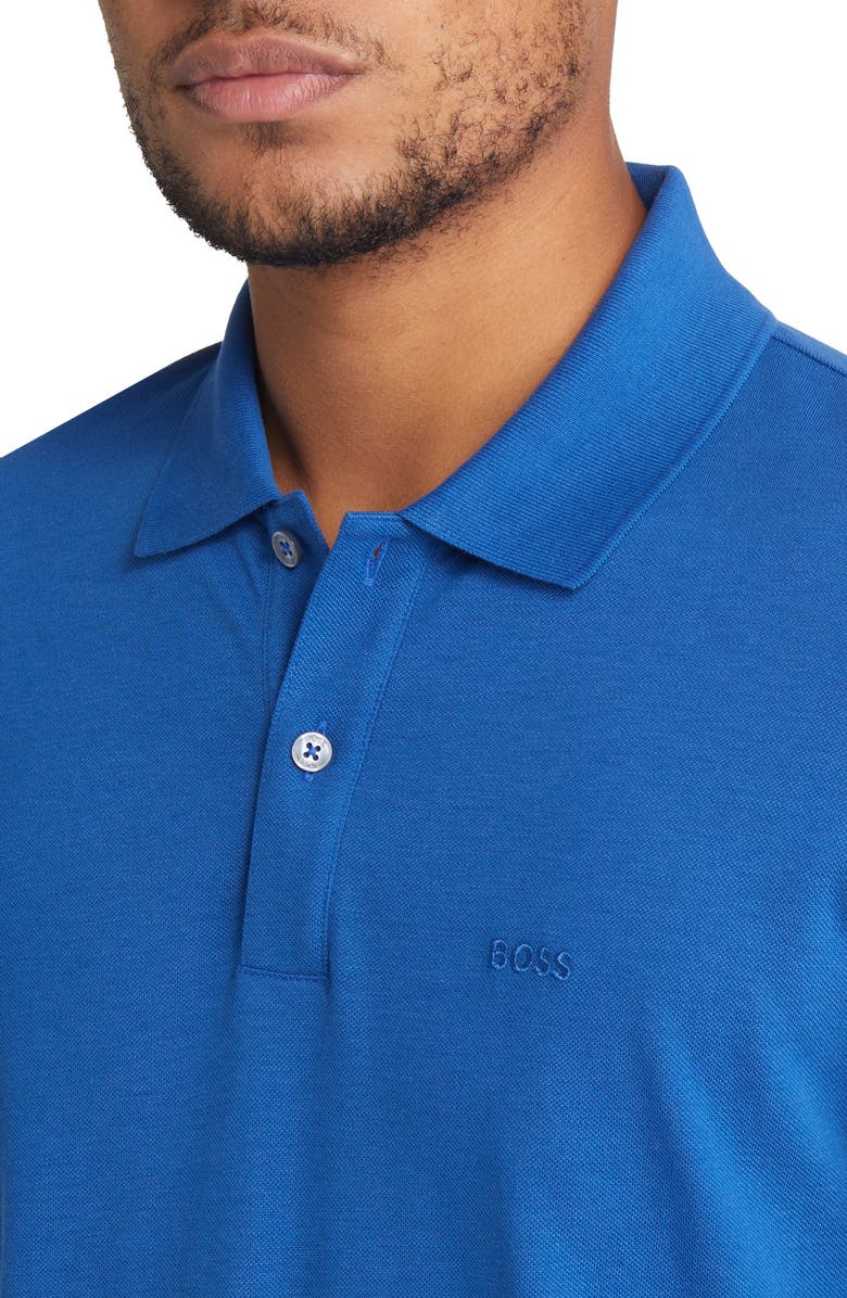 BOSS Pallas Cotton Polo, Alternate, color, Medium Blue