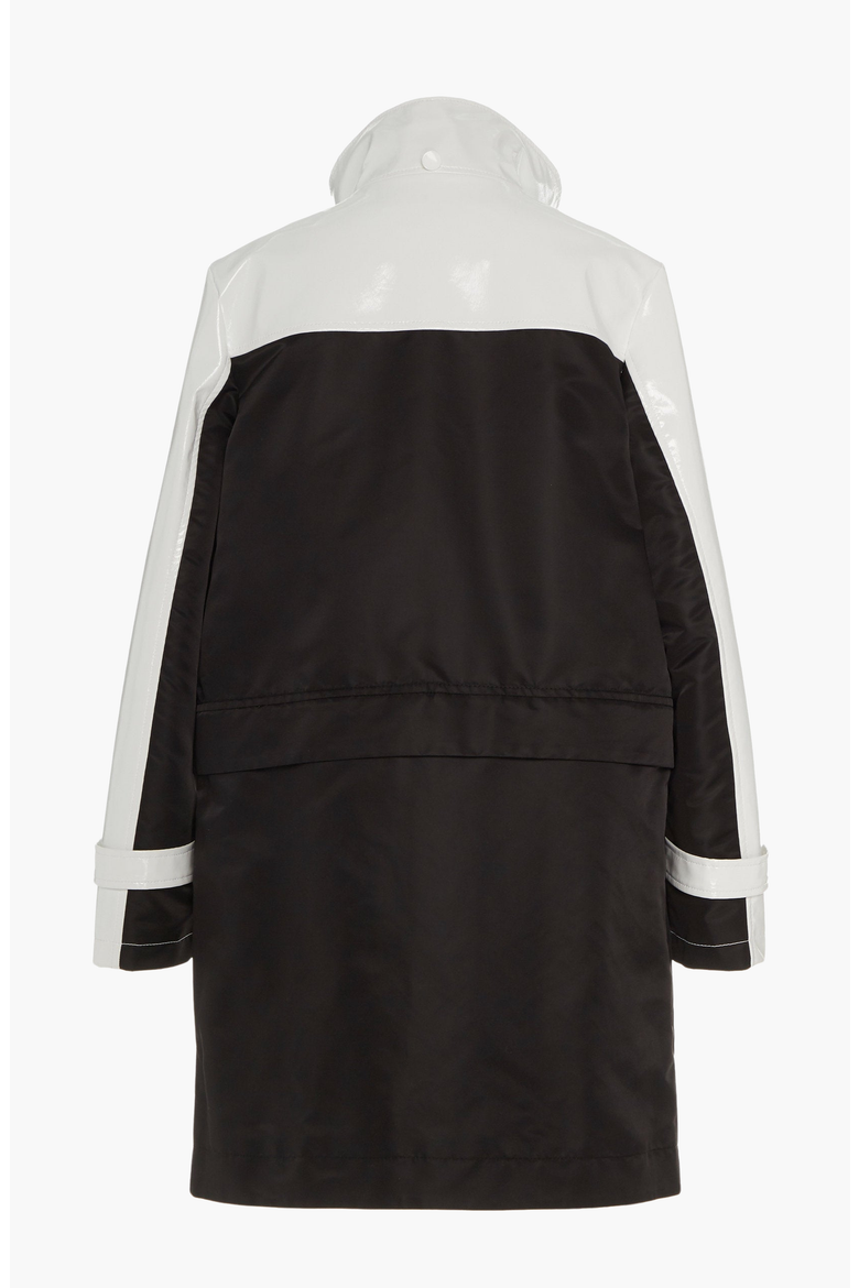 Cotton Water-Resistant Convertible Raincoat, Alternate, color, Black / White