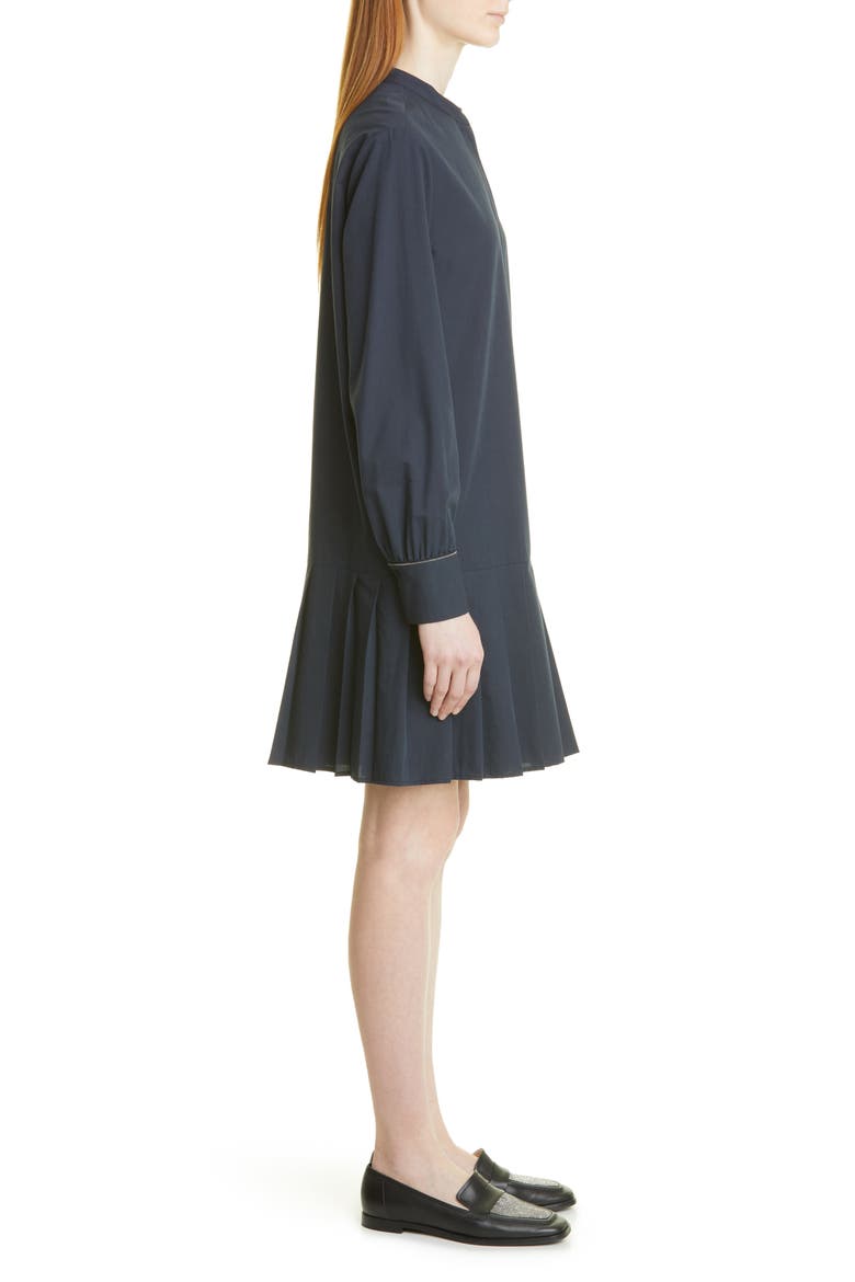 Beaded Cuff Drop Waist Long Sleeve Dress, Alternate, color, BLUE