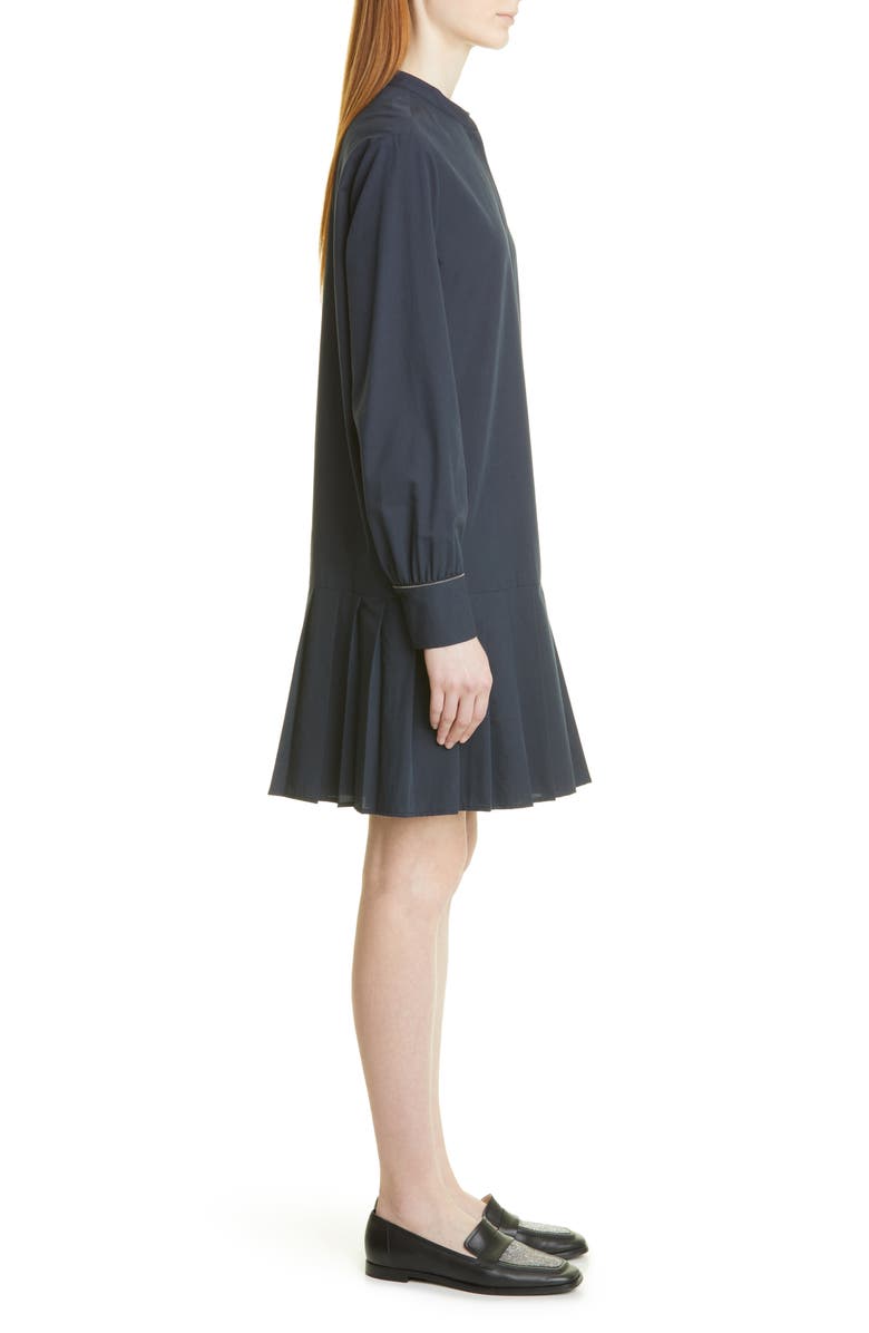 Fabiana Filippi Beaded Cuff Drop Waist Long Sleeve Dress, Alternate, color,