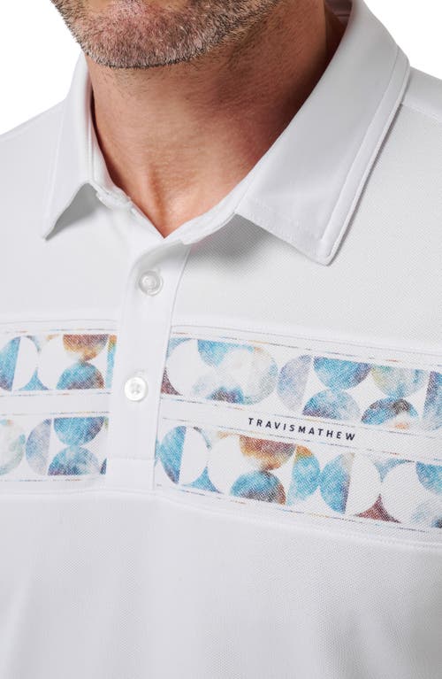 Travismathew Good Good Chest Stripe Polo In White