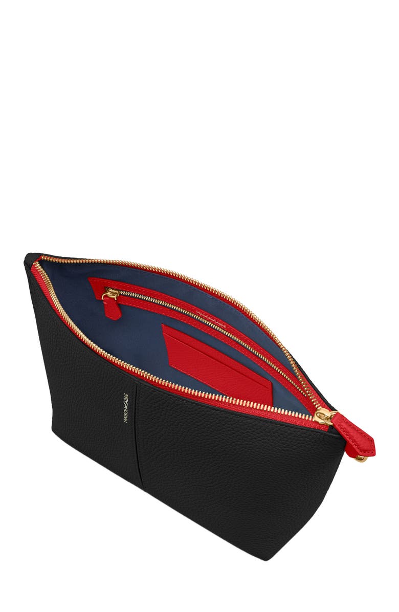 MAISON de SABRÉ Medium Leather Flaire Pouch, Alternate, color, Rouge Noir