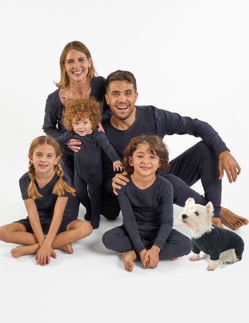 Leveret Cotton Solid Matching Family Pajamas In Blue