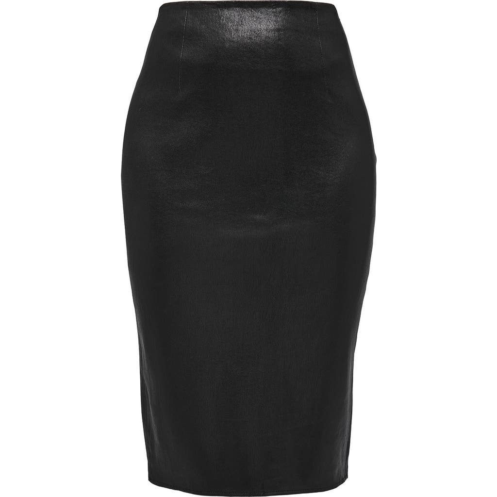 As By Df Claude Stretch Leather Skirt In Black