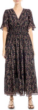 MAX STUDIO Ruffle Sleeve Tiered Maxi Dress