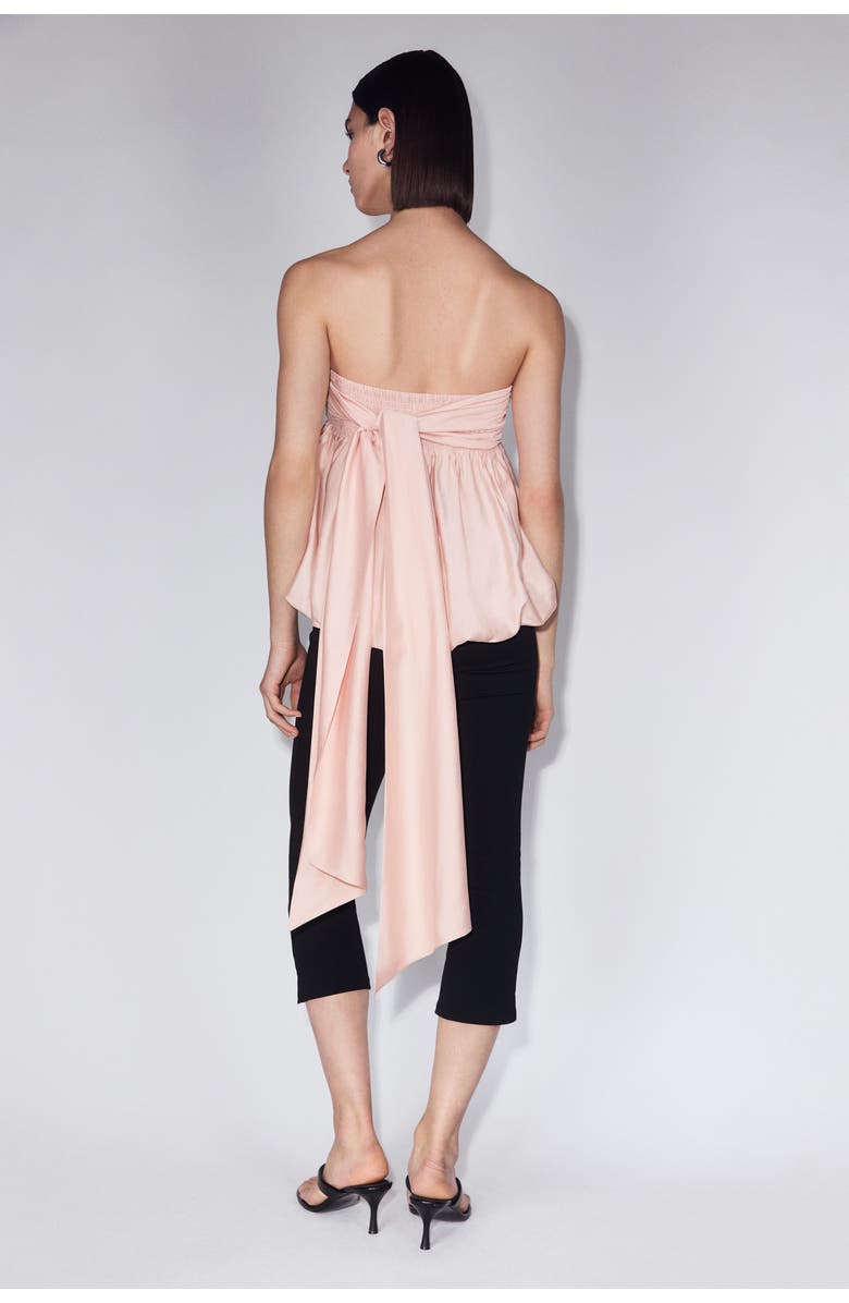 H&M Bubble-hem Bandeau Top, Alternate, color, Peach Pink