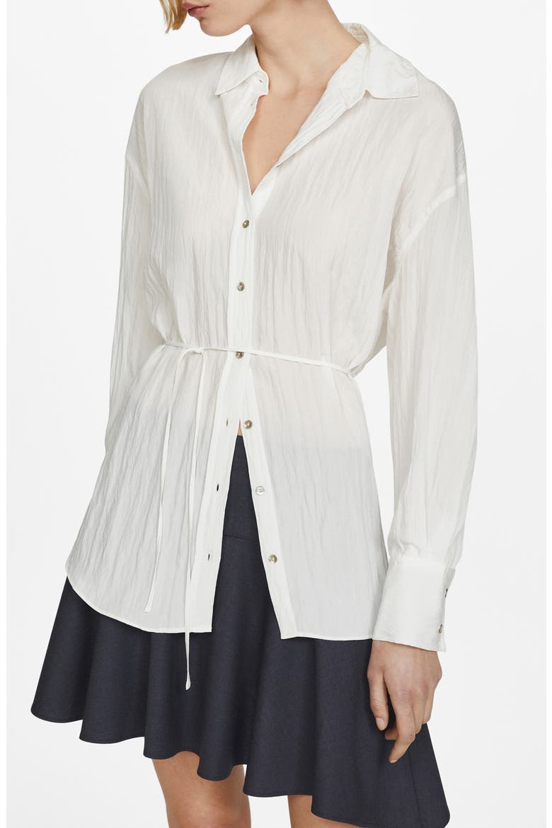 Long Sleeve Woven Shirt, Main, color, OFF WHITE