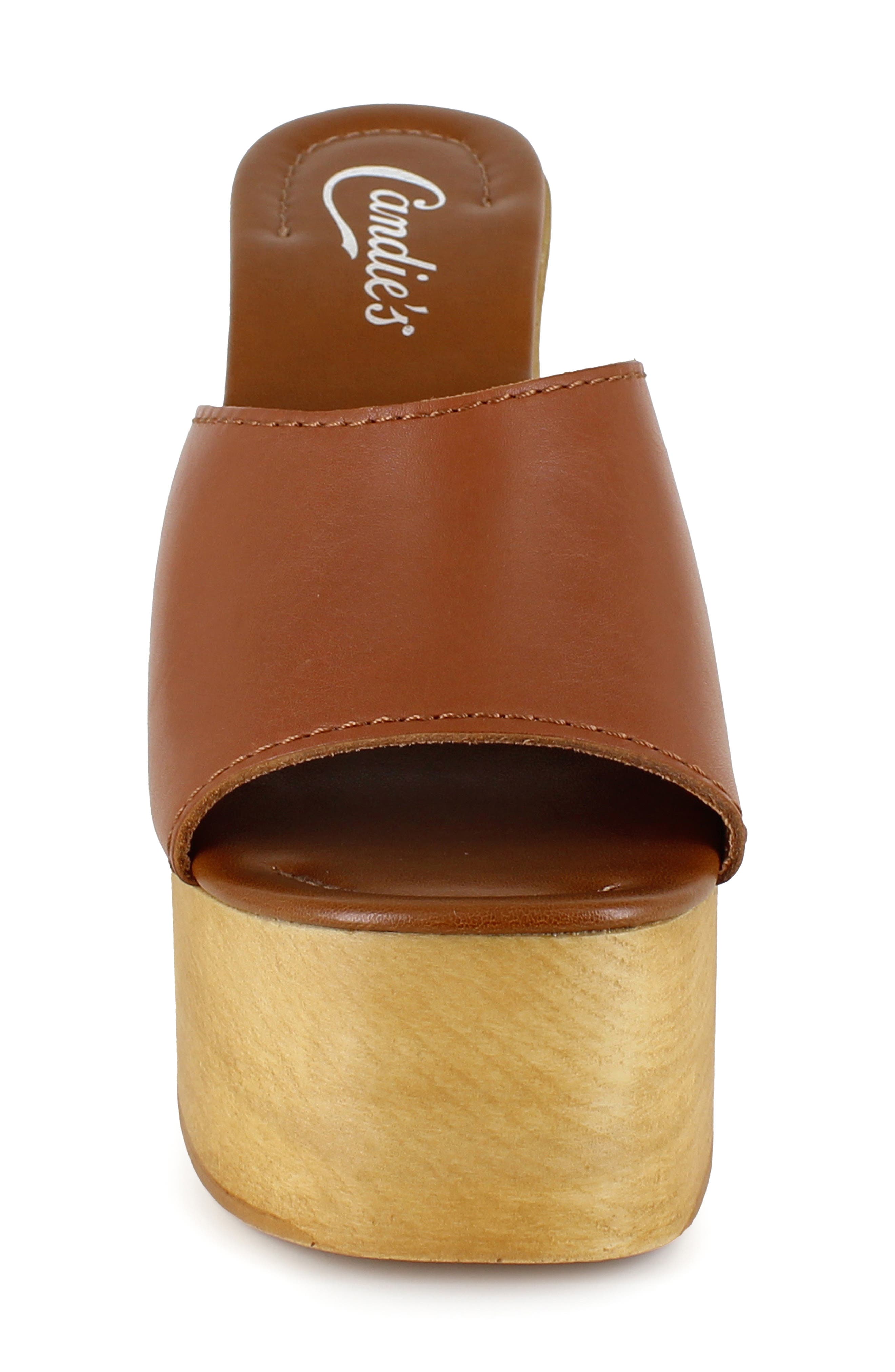 Candie's Mia Platform Slide Sandal, Alternate, color, Tan