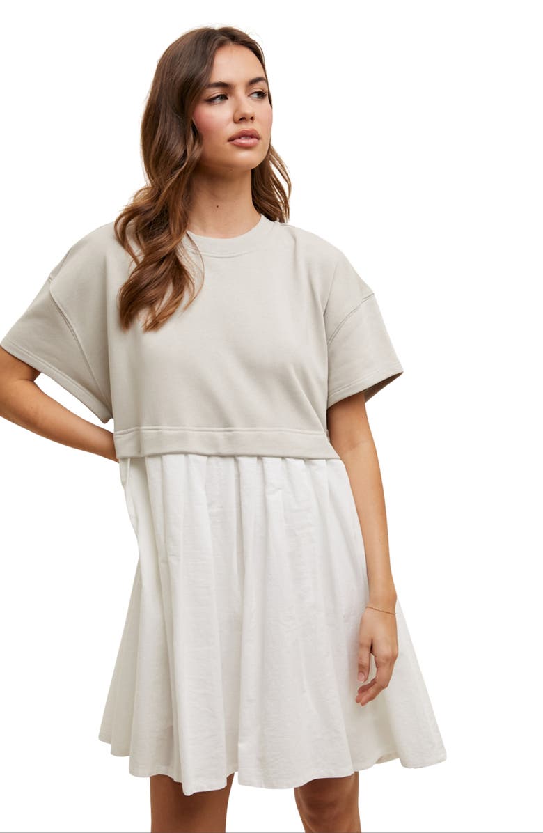 WISHLIST Twofer Minidress, Alternate, color, Stone/ White