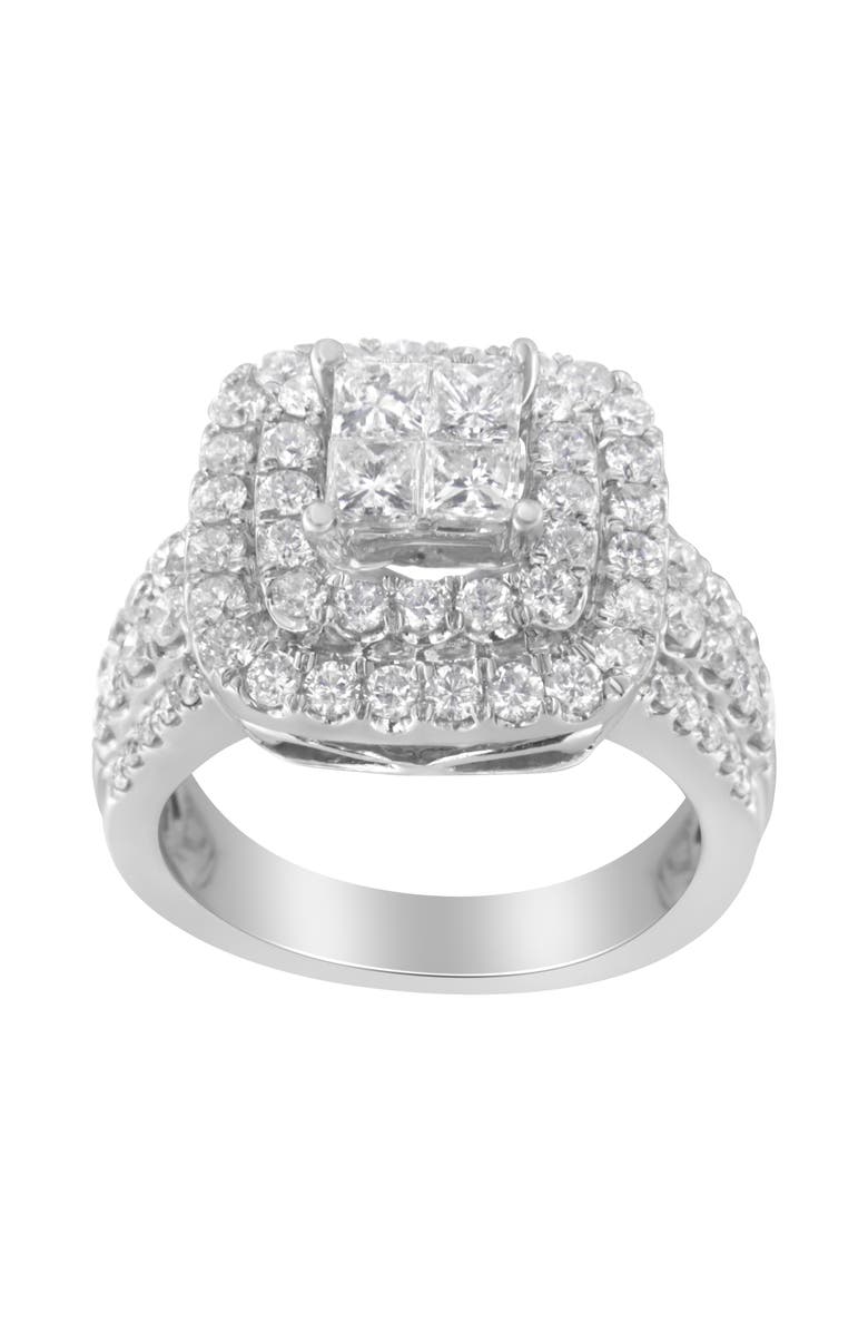 Haus of Brilliance 14KT White Gold Round and Princess 2 1/4 Cttw Diamond Ring, Alternate, color, White Gold