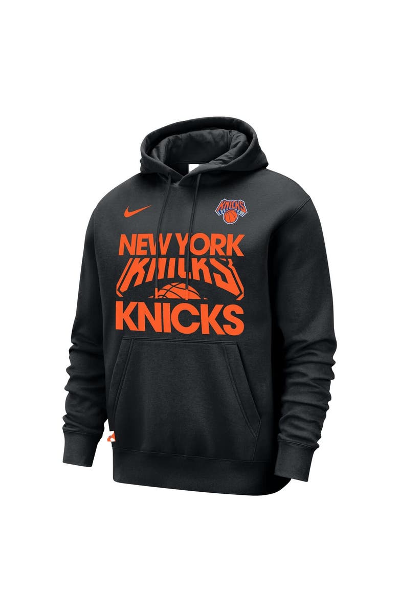Nike Men's Nike Black New York Knicks Courtside Club Pullover Hoodie, Alternate, color, Black