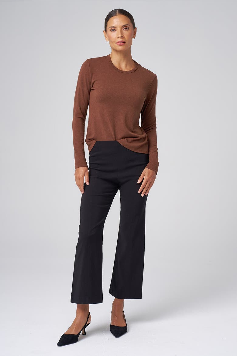 High-Rise Pull-On Stretch Kick Flare Pant, Alternate, color, Black