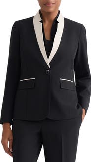 KASPER Colorblock Stretch Crepe Jacket