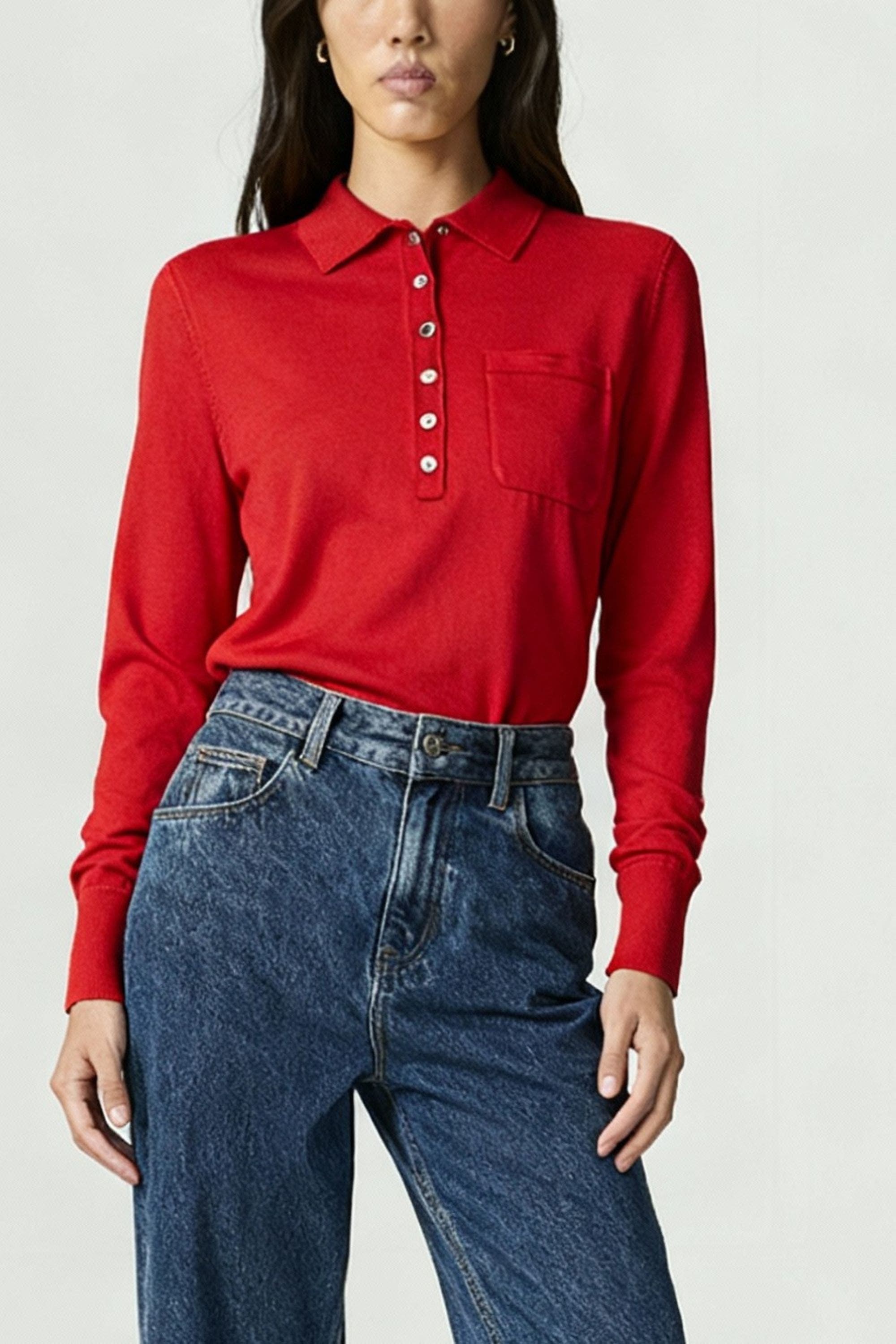 Relaxed Polo Knit Sweater