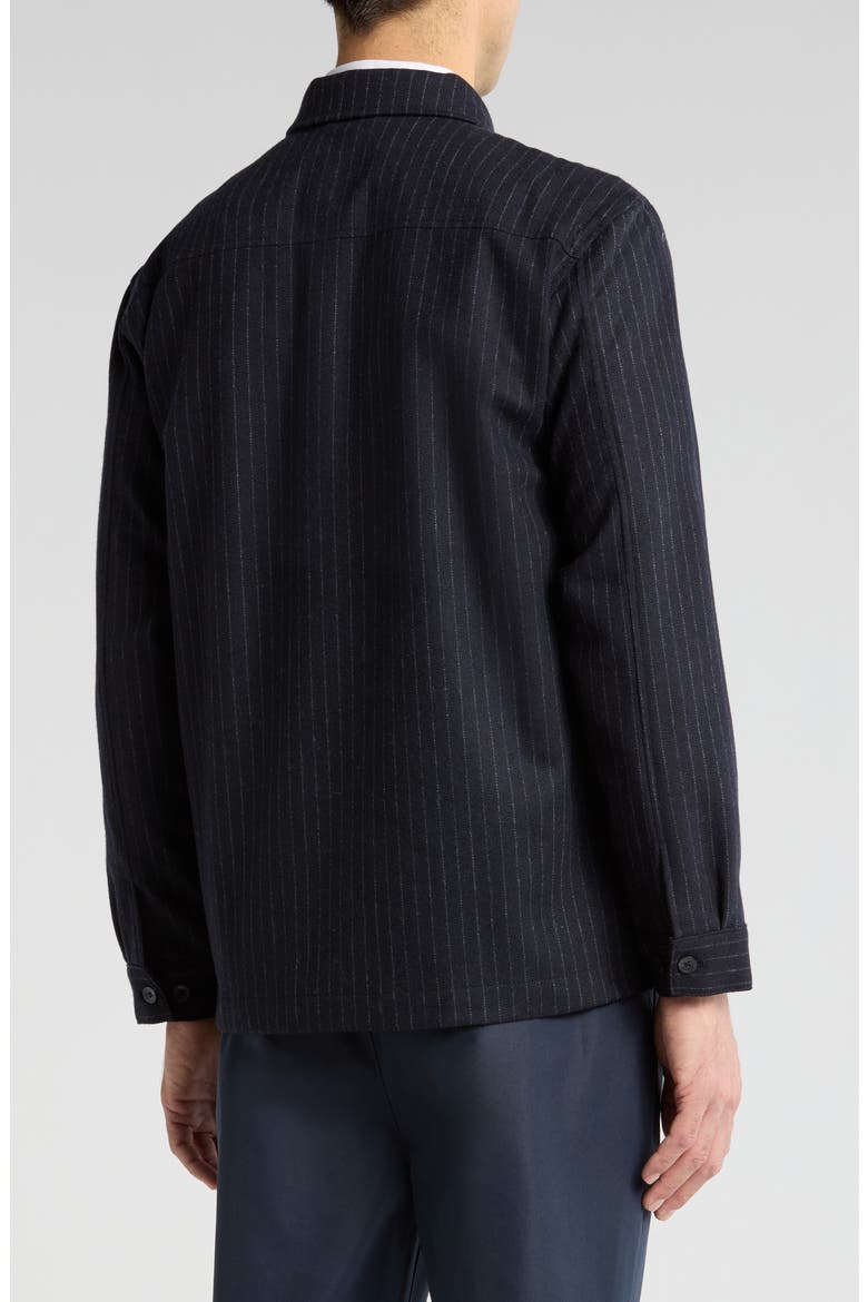 NN07 Isak 1630 Pinstrpe Wool Blend Shirt Jacket (Men) | Nordstrom
