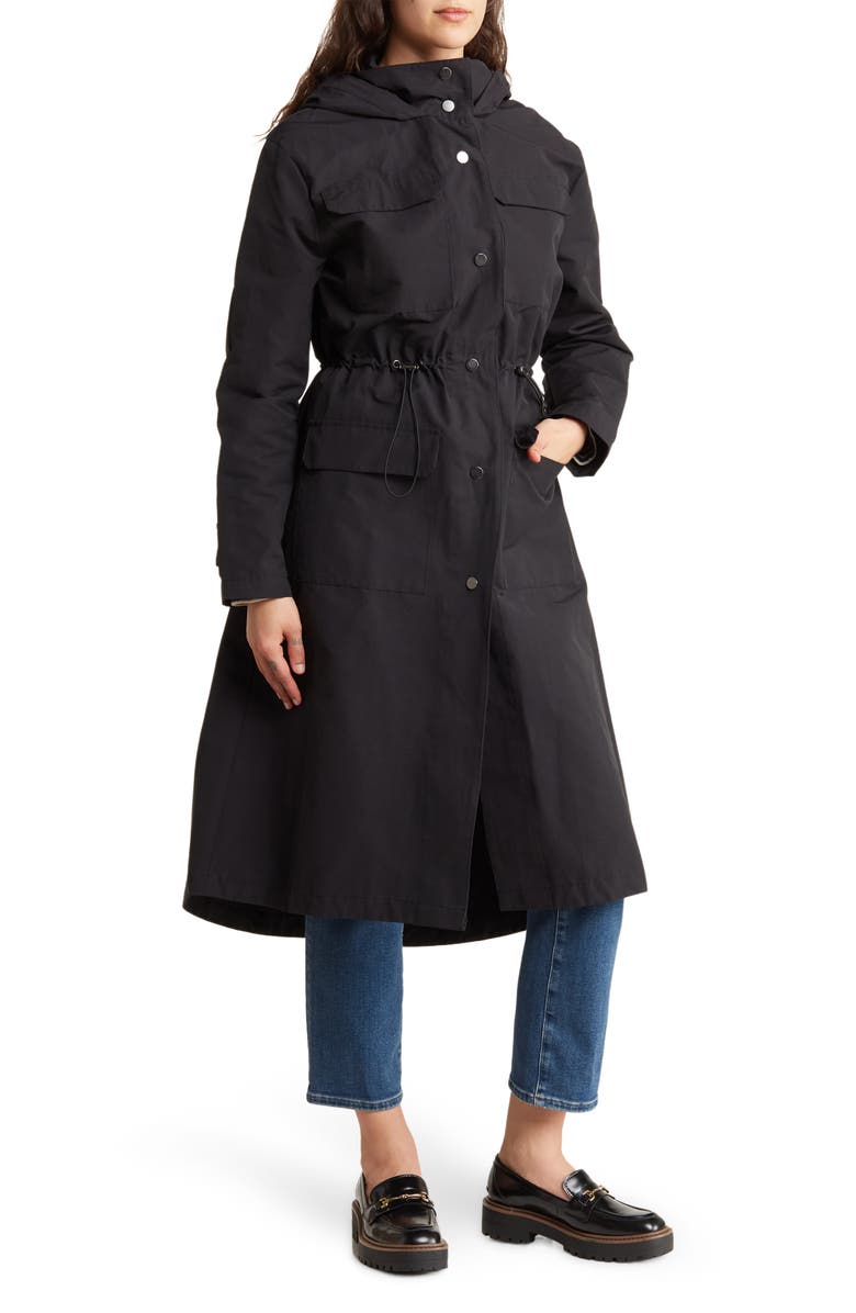 Steve Madden Hooded Drawcord Waist Coat, Main, color,