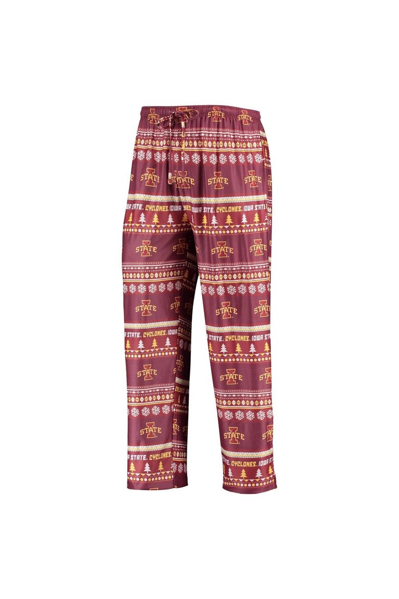Men's Concepts Sport Cardinal Iowa State Cyclones Ugly Sweater Long Sleeve T-Shirt and Pants Sleep Set, Alternate, color, Cardinal