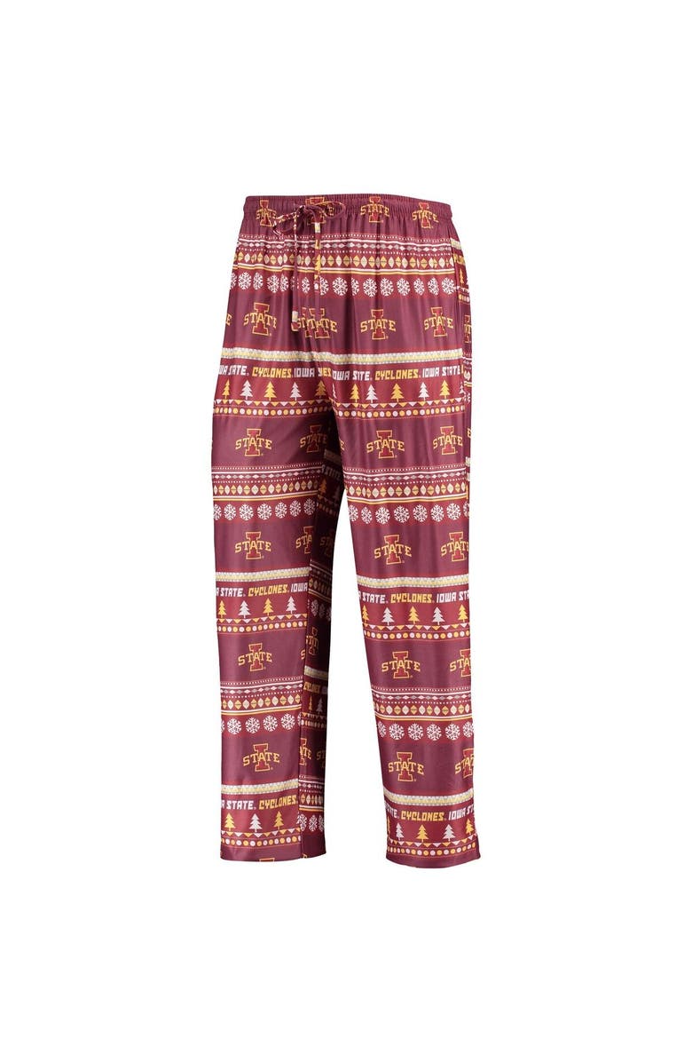 CONCEPTS SPORT Men's Concepts Sport Cardinal Iowa State Cyclones Ugly Sweater Long Sleeve T-Shirt and Pants Sleep Set, Alternate, color, Cardinal