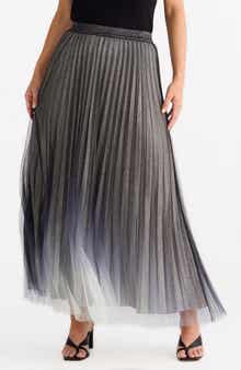Brave+True West End Sparkle Pleated Ombré Maxi Skirt