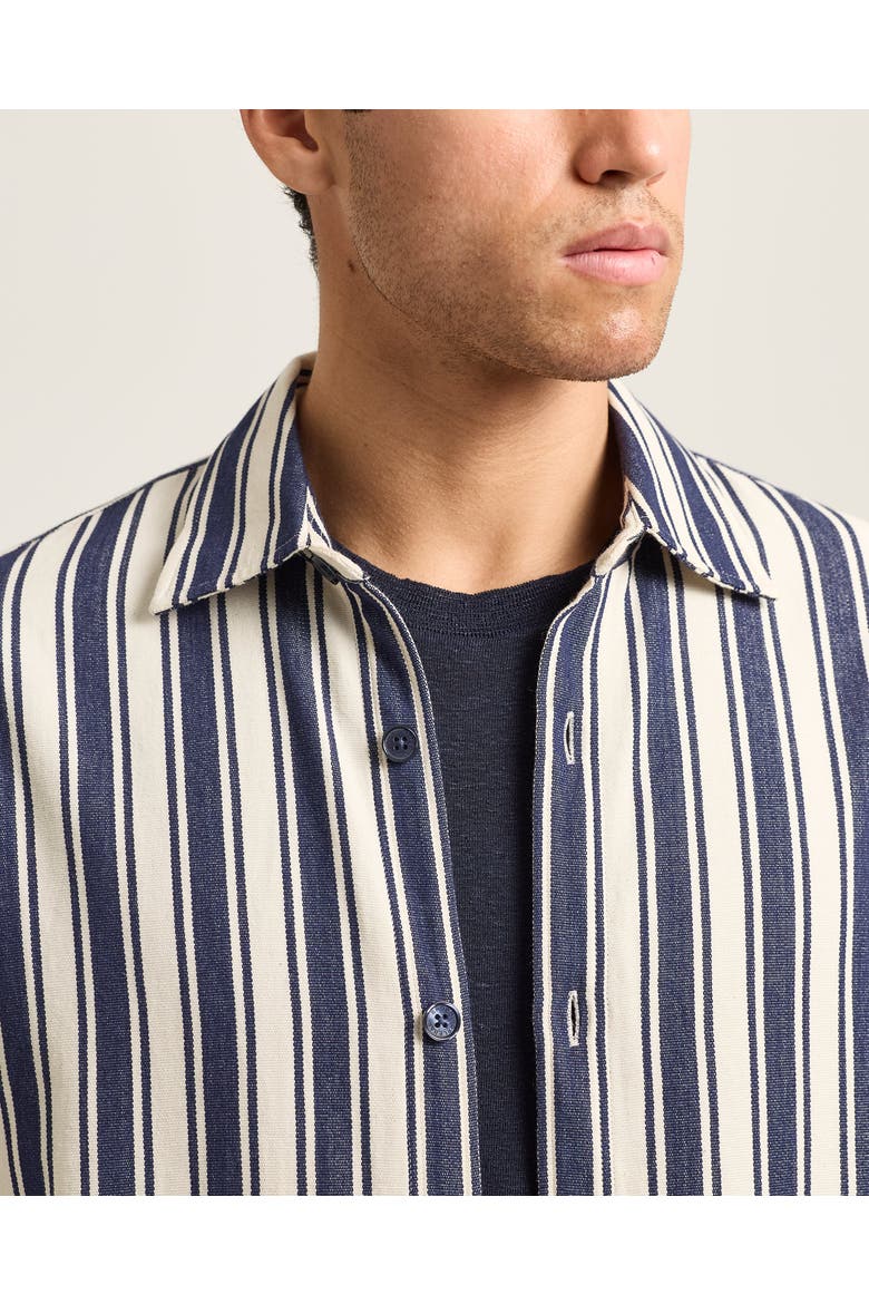 Soren Cotton Overshirt, Alternate, color, Shore Blue/Chai