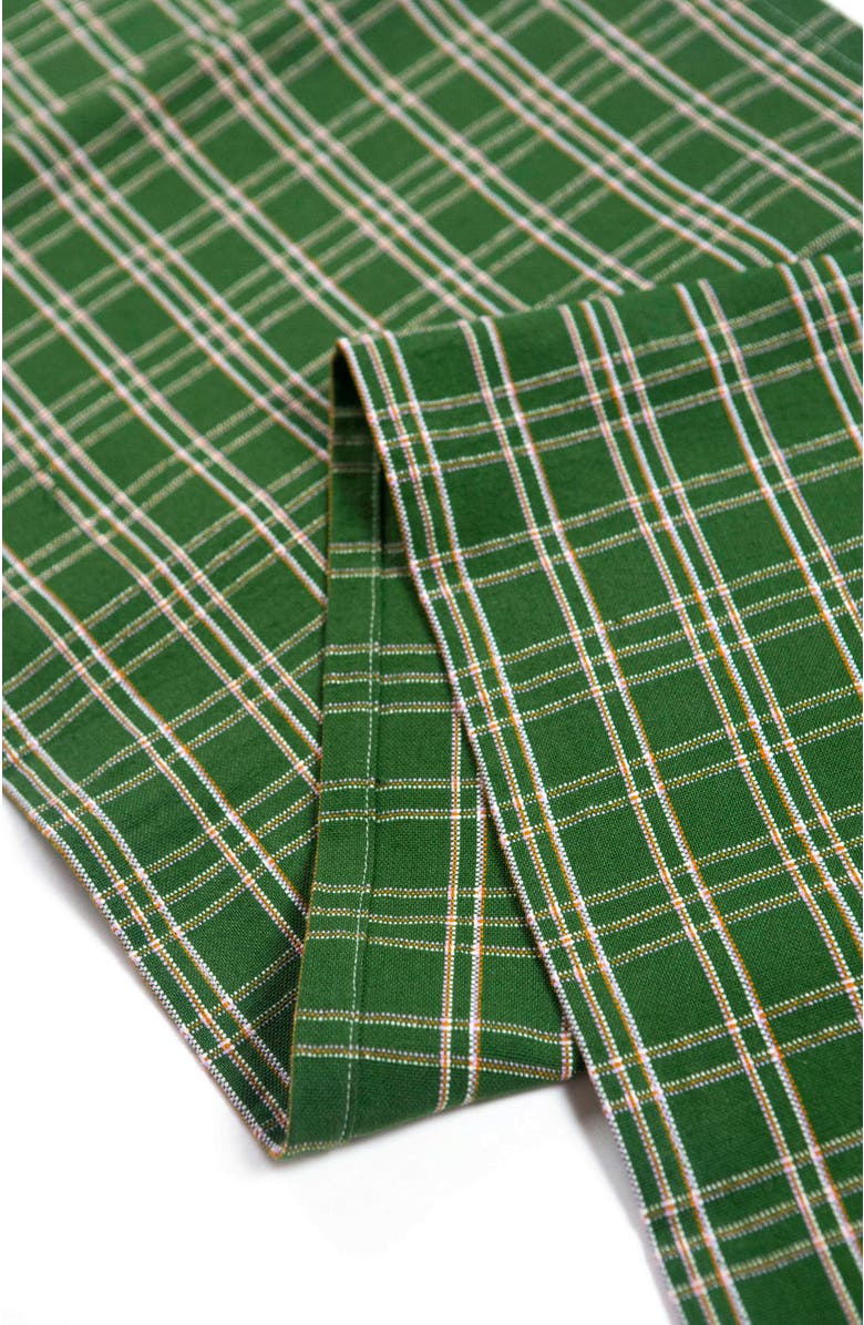 Archive New York Chiapas Handwoven Plaid Cotton Table Runner, Alternate, color, Green