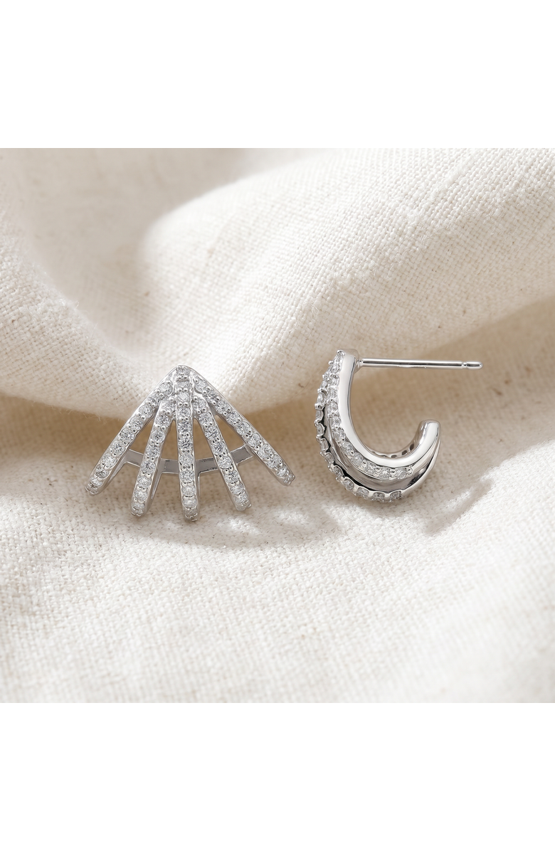 Bliss Diamond 1 Ct Diamond Burst Studs Womens Huggie Earrings 14k Gold Lab Grown, Alternate, color, 14K White Gold