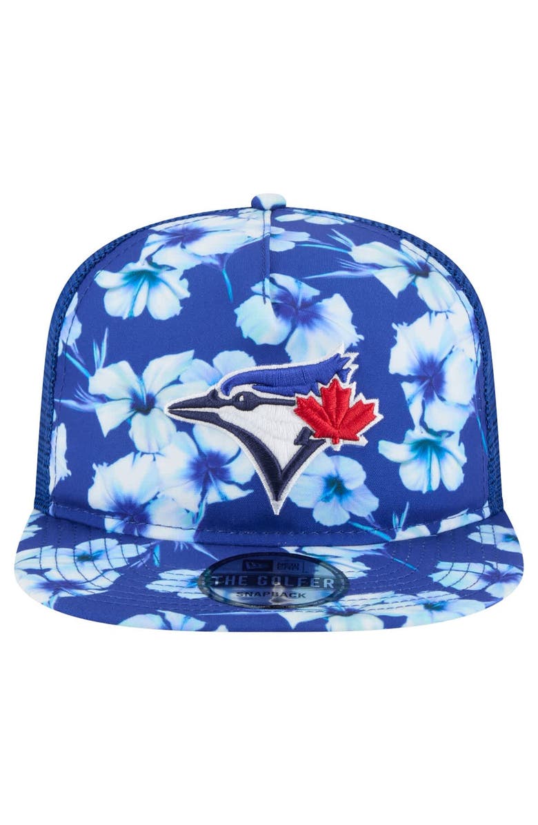New Era Men's New Era Royal Toronto Blue Jays Adventure Pattern Golfer Trucker Snapback Hat, Alternate, color, 